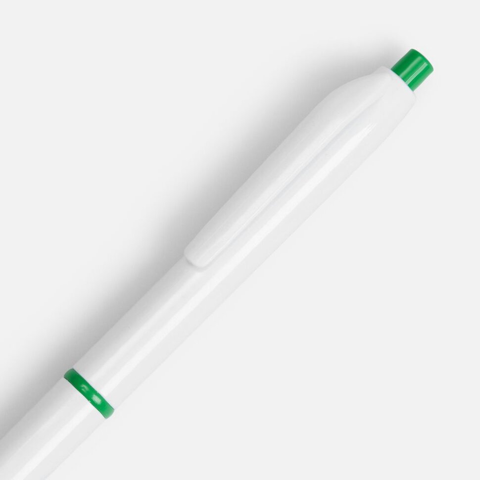 Ручка шариковая Bright Pop, белая с зеленым